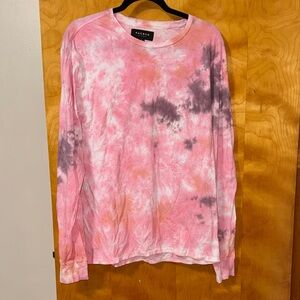 PacSun Pink and Gray Tie-Dye Long Sleeve